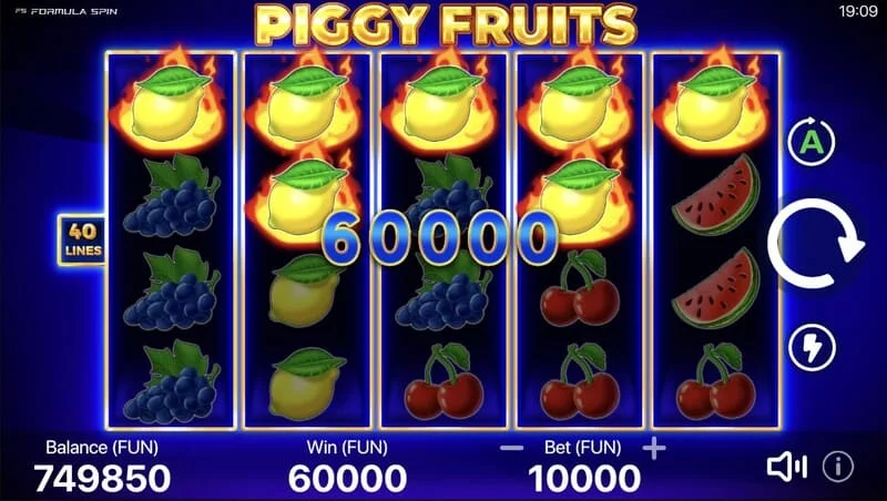 Piggy Fruits - veliko izplačilo iz Piggy Feature z naključnimi Wild simboli